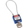Cadenas de sécurité — Compact à câble, Bleu, KD - Clé différente, Acier, 108.00 mm, 1 Boîte